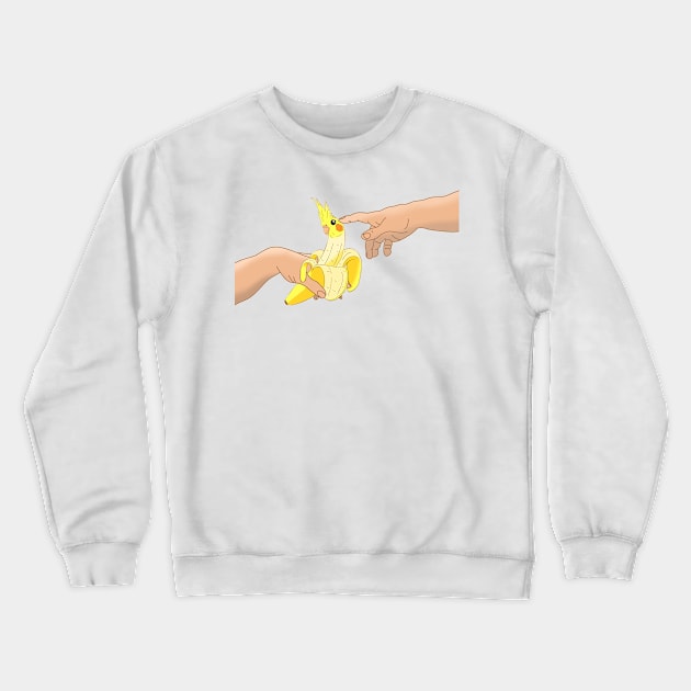 Michelangelo Banana Cockatiel Crewneck Sweatshirt by FandomizedRose